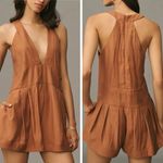 Anthropologie Sleeveless V-neck Pinafore Romper, Size S Photo 1
