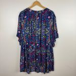 Roaman's Womens Paisley Button Front Top‎ Size 40W Colorful Vibrant Multicolor Blue Photo 3