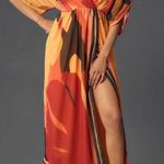 Farm Rio Pleated Wrap Front Kaftan Dress, Size S Photo 1