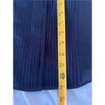 Akris  Dark Navy Blue Silk Sleeveless Collared Pleated front Button Top Photo 5