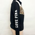 Victoria’s Secret PINK leopard cheetah half zip collared sweater Black Size undefined Photo 1