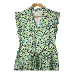 On 34th Floral Print Ruffle Sleeve Tie Waist Casual‎ Dress Green Yellow Size XS Photo 2