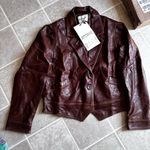 Classic Brown Leather Women's Jacket Photo 3