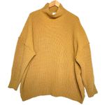 Aerie  Women’s Oversized Chunky Chenille Knit Mock Neck Mustard Sweater Photo 0