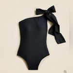 J.Crew  NWT | Black One Piece Swimsuit Tie Shoulder Timeless Design | 18 Photo 4