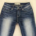 BKE Stella Womens Jeans Slim Fit Low Rise Blue Denim Distressed Cropped 26 Capri Photo 2