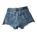 Abercrombie & Fitch The Mom Shorts High Rise Blue Denim Size 27/4 Cotton Slit Photo 1