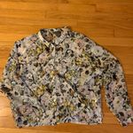 Jeans by Buffalo  semi sheer floral blouse. Size PM Photo 0