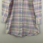 Victoria's Secret  Pastel Pink Purple Plaid Flannel Button Up Long Sleeve Top Photo 3