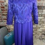 dress blazer formal purple 1970s floral Size 14 Photo 0