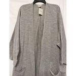 DONNI Womens Gray White Stripe Cardigan Wide Sleeve One Size OSFA‎ Plus NWT Photo 1