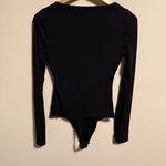 Good American  Stretch Jersey U Ring Bodysuit Long Sleeve Black- Size Medium (2) Photo 4