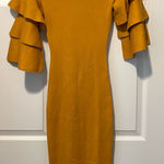 Lulus  Golden Long Sleeve Ruffle Dress Photo 0