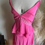 Boohoo Pink Lace Ruffle Maxi Dress Photo 1