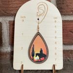 Desert Cowboy Sunset Wood Earrings Orange Photo 1