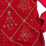 Christmas Red Cardigan with Festive Patterns Size M Photo 1