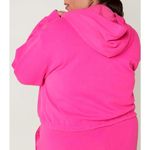 PINK - Victoria's Secret  Cinched Crop Hoodie & Sweatpants Atomic Pink Set L/XL Photo 7