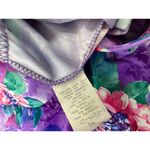 Lounge Vintage Womens 1X Top MuuMuu Shirt Short Sleeve Hawaiian Floral Purple Photo 10