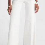 Madewell Flared Wide-Leg Crop Jeans Raw Hem High Waist White Ivory Size 23 NEW Photo 0