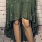 Taboo Vintage 1990s Green Sparkly Dress Asymmetrical Hem Stretchy Photo 4