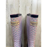 Vineyard Vines Women's Whalies Rain Boots Blue Pink Size 7 Waterproof Durable Photo 2