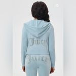 Juicy Couture  OG Big Bling Velour Hoodie Track Pants Set Pastel Turquoise Large Photo 2