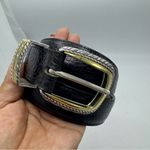 Brighton Classics Black Genuine Leather Belt Style 4B703 Size M L 32 Silver/Gold Photo 1