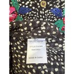 Oddy Oversized Blouse Embroidered‎ Flowers Polka Dot Size 1X Black Photo 3