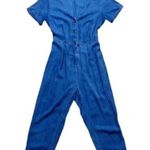 Old Navy Chambray Denim button up Jumpsuit short sleeved size large Photo 0