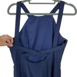 NWT Dessy Collection High Halter Neck Open Back Crepe Gown 16 Midnight Blue Photo 4