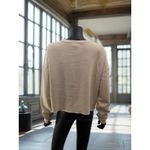 Francesca's Paris Place Vendôme Embroidered Cropped Sweatshirt Beige M Tan Size M Photo 1