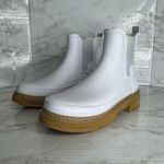 Hunter Boots Womens SZ 9 White Chelsea Rain Waterproof Gum Sole refined stitch Photo 5
