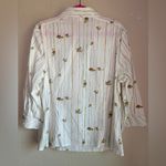 Chico's Chico’s Optic White Striped “Roaring Tails” Lion Print Olissa 3/4 Blouse 3 XL 16 Photo 6