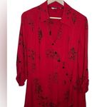 Soft Surroundings Pagoda Printed Wrap Roll Tab Tunic Size L Red Photo 1