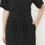 Ganni Fabulous Dress Dolman Sleeves & Pockets in Black, Size Medium Photo 0