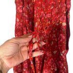 Band of the Free Red Desiree Crimson Floral Puff Sleeve Mini Dress Women Sz L Size L Photo 10