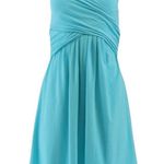 Lands' End Blue Turquoise Sleeveless Twist Front Stretch Summer Dress Small Photo 10