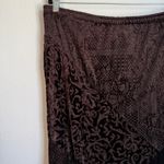 Notations Vintage Velvet Burnout Maxi Skirt Espresso Brown Plus Size 1X Pull On Photo 3