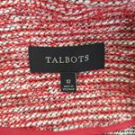 Talbots Womens Unstructured Blazer 10 Red Tweed Cotton Career Jacket Cardigan Photo 6