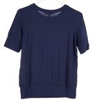 Universal Standard  Rayon Jersey Aimee Rib Hem Tee Navy Women’s 4XS (XS) NWT Photo 4