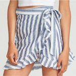 Show Me Your Mumu Roam Ruffle Wrap Skirt Women’s Small Blue White Photo 0