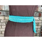 Coldwater Creek  belt rope braided boho blue lucite buckle Photo 7