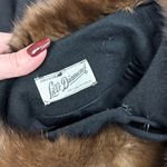 Vintage 1950s 1960s Lilli Diamond Black Wool Swing Coat Real Mink Fur Collar Size L Photo 1