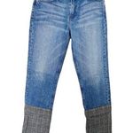 Ei8htdreams Tweed Zipper Hem Denim Jeans Size 25 Blue Photo 0