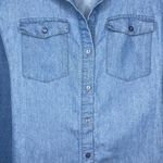 Lapis Western Denim Cotton Chambray Button Down Stretch Shirt Dress Modest XL Blue Photo 5