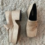 Topshop Leather Beige Platform Loafers Photo 1