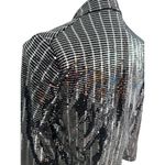 VICI  Silver Black Metallic Mirror Jacket Blazer Size Small Photo 2