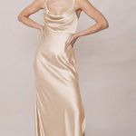 Revelry Skye Satin Dress Gold Size L Photo 0