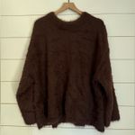 Free People Harrison Bunny Fuzzy Oversized Crew Chocolate Brown NWOT Size L Photo 2