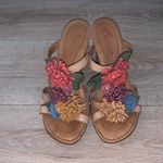 Born Shoes Crown by Born Colorful Rainbow Wicker Leather Flower Wedge Sandals Photo 1